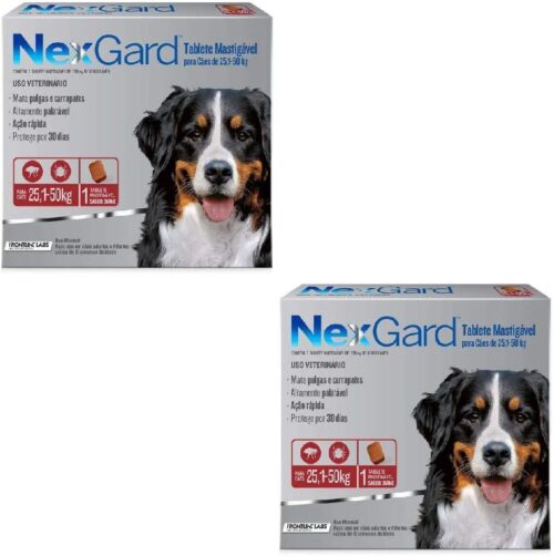 Antipulgas E Carrapatos Cães Nexgard 25 A 50 Kg - Kit Com 02