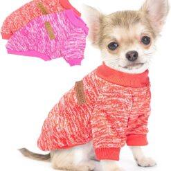 2 peças de suéteres de cachorro para cães pequenos, roupas de outono para cães de lã de inverno, suéteres quentes para cães pequenos para meninos e meninas, Yorkie, chihuahua, buldogue, dachshund,