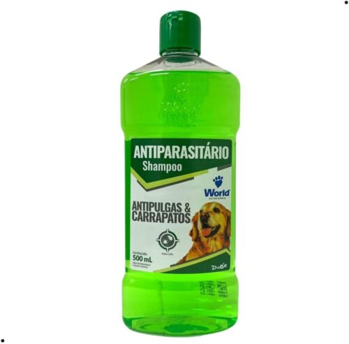 World Veterinária Shampoo Antipulgas E Carrapato Para Cães Verdes 500 Ml