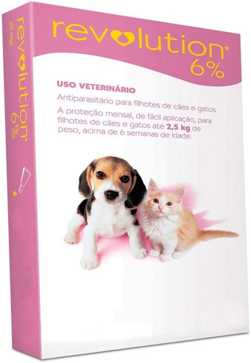 Antipulgas e carrapatos Revolution 6% para Cães e Gatos até 2,5 kg - Zoetis