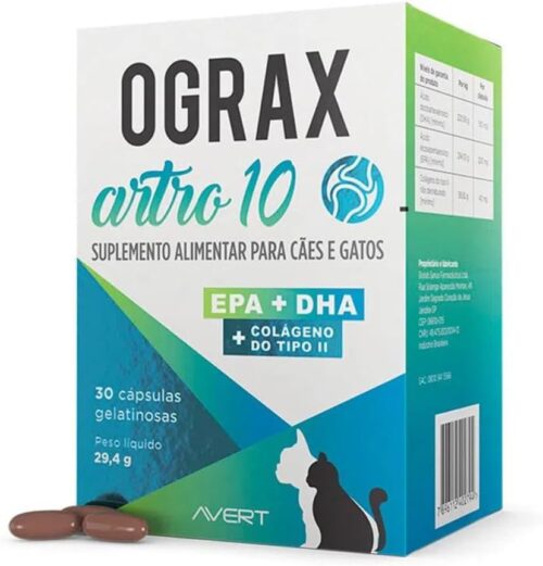 Ograx Artro 10 Cães e Gatos 30 Cápsulas - Evite…