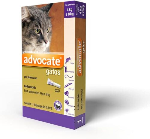 Antipulgas Advocate Bayer para Gatos de 4kg até 8kg - 3 Bisnagas de 0,8ml