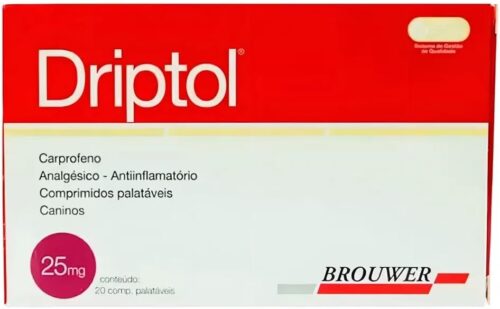 Driptol 25mg - Carprofeno - Antiinflamatório, Analgésico e Antipirético Para Cães, Alívio Rápido De Dores E Inflamações, Tratamento Seguro E Confortável Para Seu Pet Marca: Brouwer