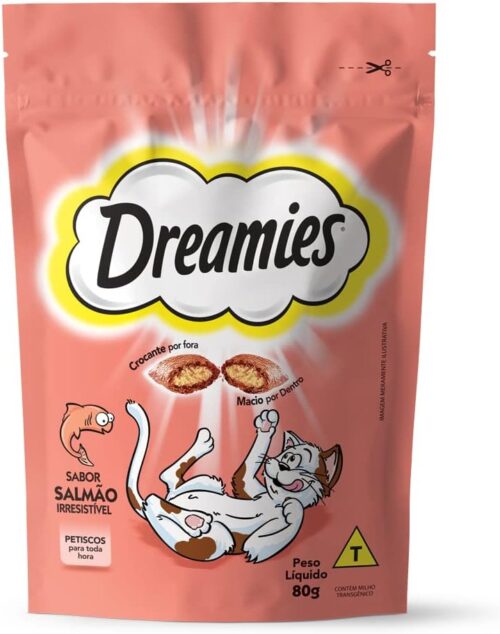 Dreamies Petisco Salmão Irresistível Gatos Adultos 80G