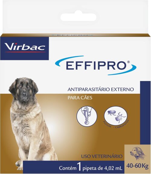 Virbac Effipro Antipulgas e Carrapatos para Cães de 40 Kg - 60 Kg C/ 1 Pipeta