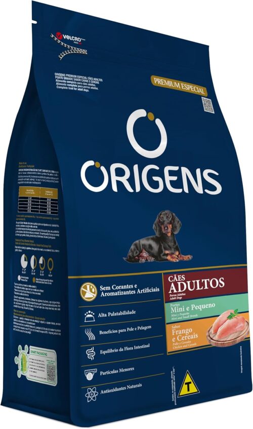 Adimax Ração Origens Para Cães Adultos De Raças Pequenas Sabor Frango E Cereais - 10,1 Kg (Pacote De 1)