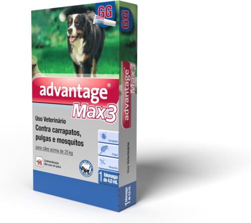 Antipulgas Advantage Max3 Bayer para Cães acima de 25kg - 1 Bisnaga de 4ml