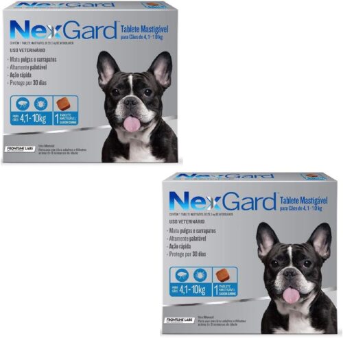 Antipulgas E Carrapatos Cães Nexgard 04 A 10kg - Kit Com 02