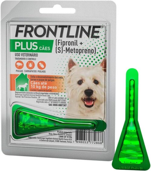 Antipulgas e Carrapatos Frontline Plus para Cães de 1 a 10kg - 1 unidade