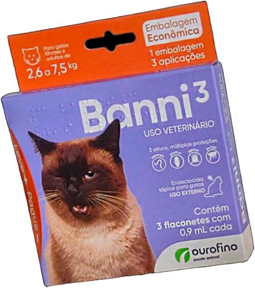 Banni3 Gatos 0,90ml Embalagem 3 Pipetas - Ourofino