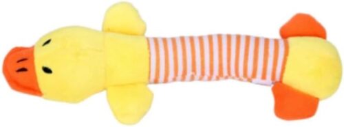 Bichinho de Pelúcia para Cães Gato Brinquedo Mordedor Pet com Apito Pato Porco Elefante (Amarelo)