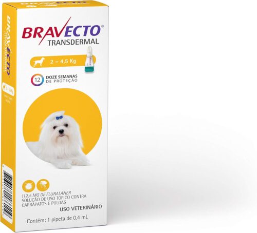 Bravecto Transdérmico Cães de 2 até 4,5kg Bravecto para Cães, 2 a 4,5kg,