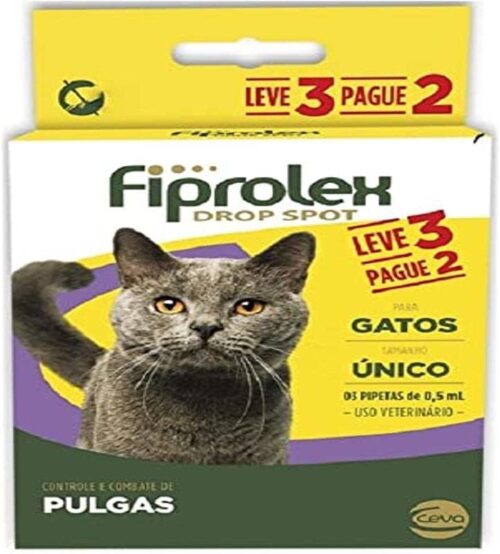 Ceva FIPROLEX GATOS 0,50ML BR - 3 BISNAGA,Multicolorido