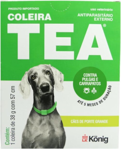 Coleira Contra Pulgas e Carrapatos TEA 327 Cães Grandes König 38g c/ 57cm