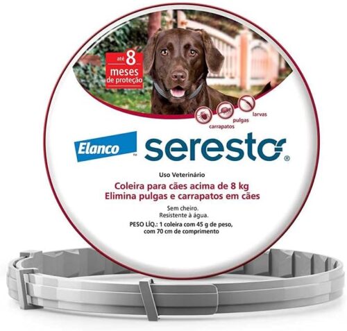 Coleira Seresto® anti-carrapatos e pulgas para cães acima de 8kg