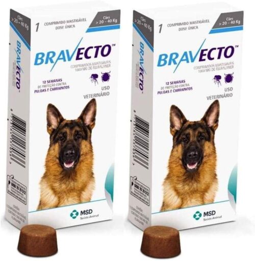 Combo 2 Unidades Bravecto Para Cães De 20 A 40Kg