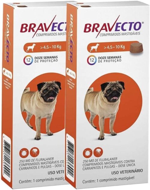 Combo Antipulgas E Carrapatos Bravecto De 4,5 A 10kg