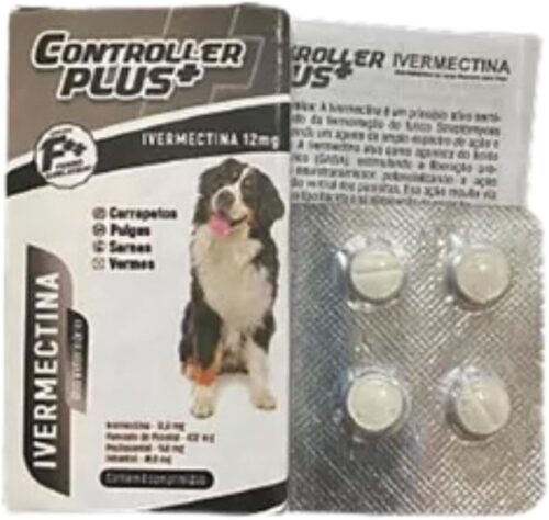 Controller Plus - Remédio Anti Pulgas, Carrapatos, Vermes E Sarnas 4 Comp 60kg