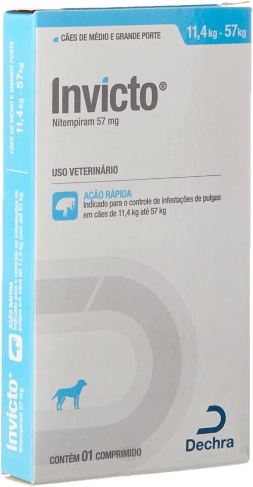 Dechra Antipulgas Invicto Cães De 11 4 A 57 Kg - 1 Comprimido