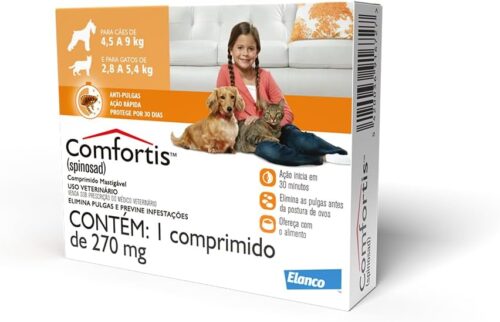 Elanco Comfortis - Antipulgas Para Cães 4 5 A 9Kg E Gatos 2 8 A 5 4Kg - 1 Comprimido