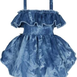 Fitwarm Vestido jeans para cães, tie dye, roupas para cães pequenos, meninas, roupas de verão para cães, azul, PPP