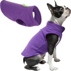 Gooby Suéter de lã para cães - lavanda, grande - casaco quente de lã para cães com guia de anel de vedação - Casaco de inverno para cães pequenos - Roupas para cães de clima frio para meninos ou