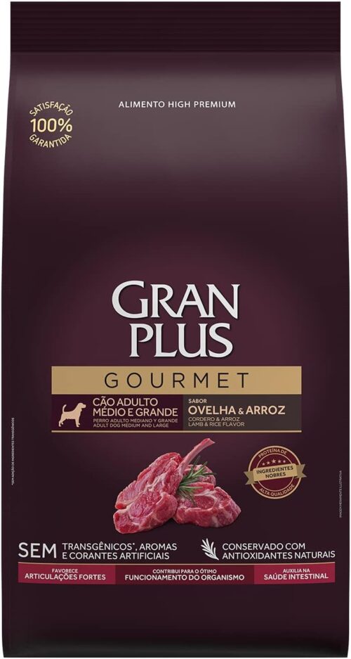 Granplus Ração Granplus Gourmet Para Cães Adultos De Médio E Grande Porte Sabor Ovelha 15Kg