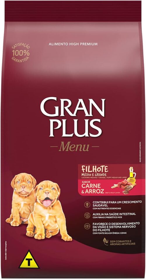 Granplus Ração Granplus Menu Cães Filhotes Carne E Arroz 20Kg