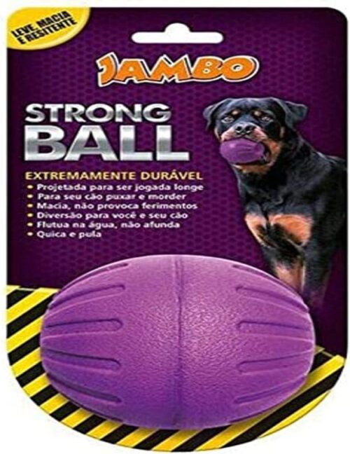 JAMBO PET Bola Strong para Pet, Mordedor, Reduz Estresse,Ideal Para Jogar, Feito em Espuma Espandida,Grande, Roxa