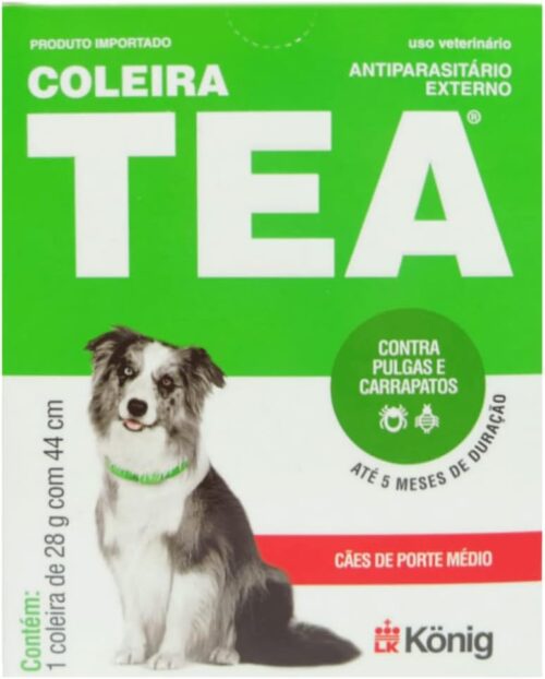 KONIG Coleira Tea 28G - Antipulgas E Carrapatos Para Cães - Médio Porte