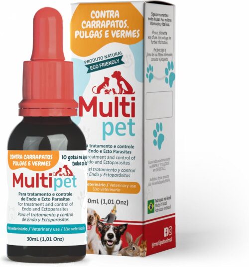 Multipet contra carrapatos, pulgas e vermes 30ml