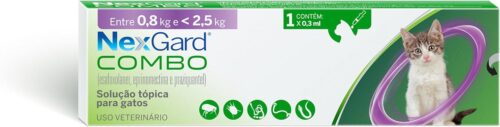 Nexgard COMBO Antipulgas e Sarna e Vermífugo para Gatos até 2,5 kg - 1 aplicador