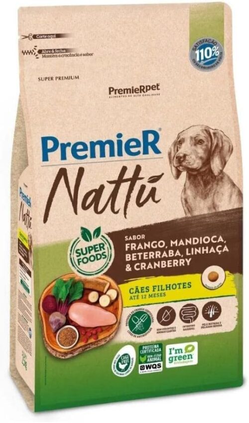 PREMIER NATTU FILHOTE FRANGO E MANDIOCA 10,1KG