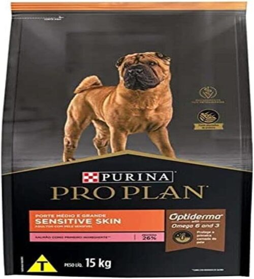 PURINA Pro Plan Ração Pro Plan Pele Sensível Cães Adultos Médios E Grandes 15Kg