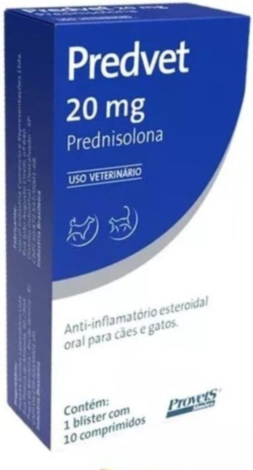 Prednisolona 20mg Provets - Antiinflamatório E Analgésico Para Cães E Gatos - Controle De Inflamação E Alergias, Alívio Rápido De Dor, Tratamento Eficaz E Seguro Para Seu Pet Marca: Provets