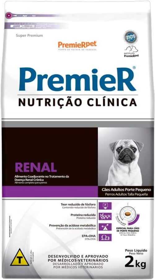 Ração Premier Nutrição Clínica Renal Cães Adultos Porte Pequeno 2kg