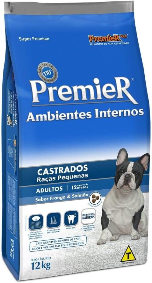 Ração Premier para Cães Adultos Castrados Sabor Frango e Salmão 12kg