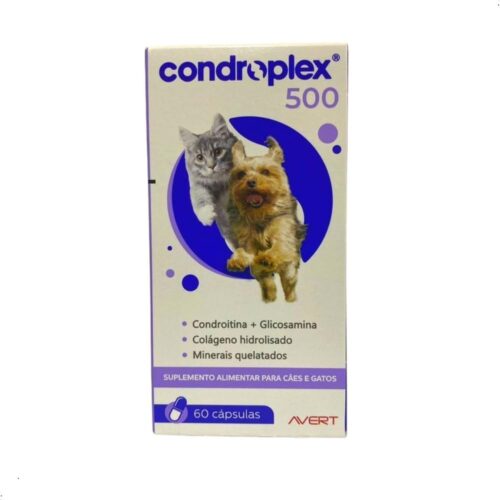 Suplemento Alimentar CondroPlex 500 60 Cap. P/Cães e Gatos Avert