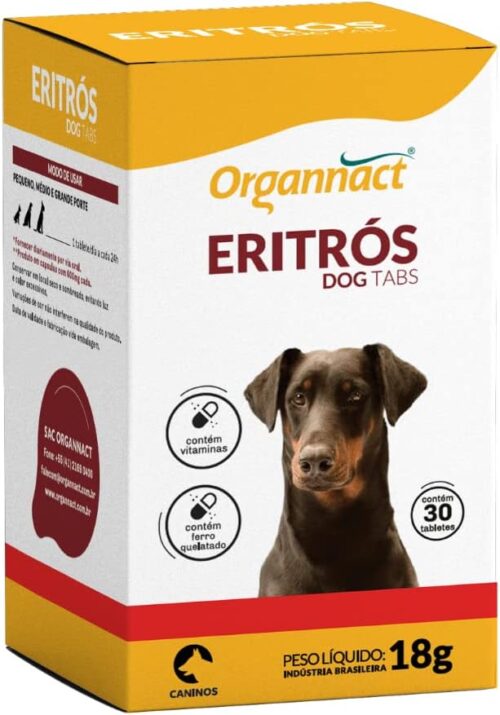 Suplemento Vitamínico Para Cães Eritrós Dog 18g | Organnact