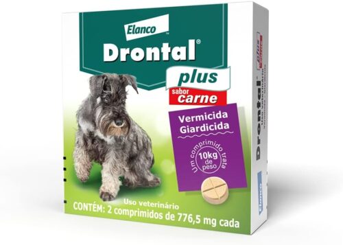 Vermífugo Bayer Drontal Plus Sabor Carne para Cães de até 10kg - 2 Comprimidos