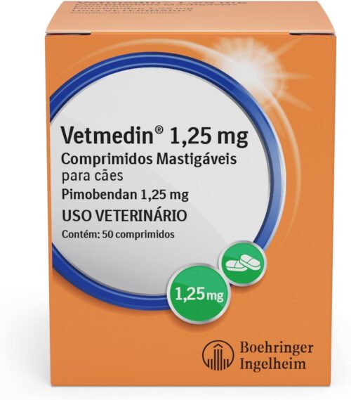 Vetmedin Boehringer Ingelheim 50 Comprimidos Mastigáveis ​​para Cães - 1,25 mg