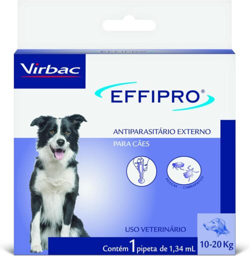 Virbac Effipro Antipulgas e Carrapatos para Cães de 10 Kg - 20 Kg C/ 1 Pipeta