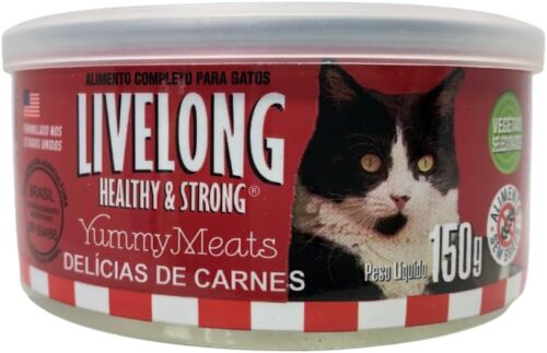 Livelong Alimento Completo Natural Ração Úmida Sabor Delícias De Carne 150g Para Gatos