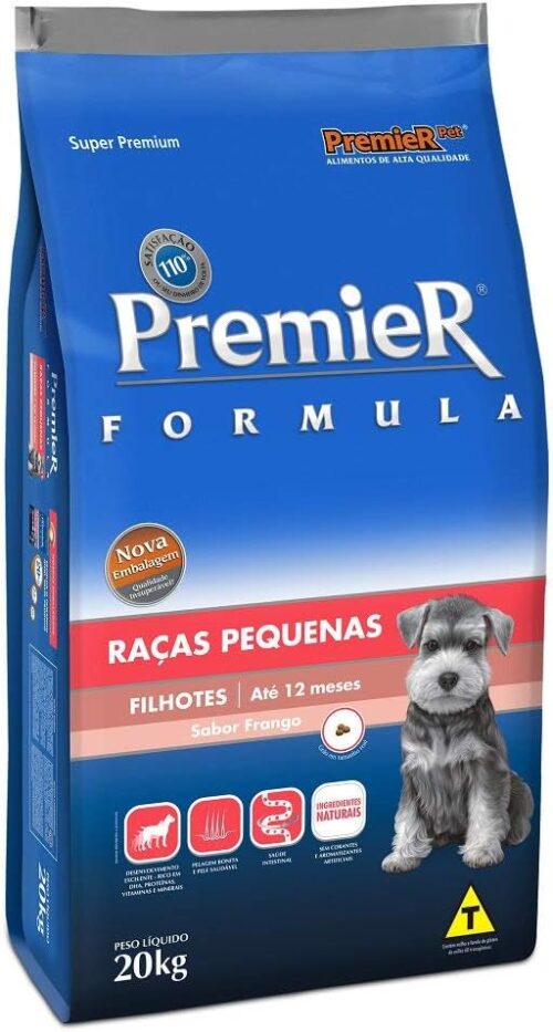 Ração Premier Fórmula para Cães Filhotes de Raças Pequenas Sabor Frango, 20kg Premier Pet Raça Filhotes,