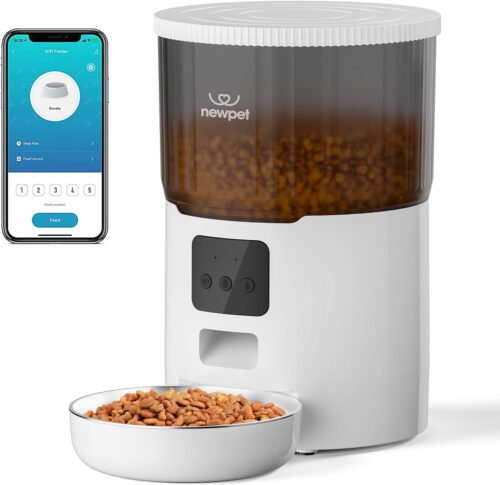 4L Alimentador Automático Cães Gatos Pets Programável Smart, Alimentador para animais de estimação Tuya WIFI Dispensador de alimentos inteligentes para cães e gatos