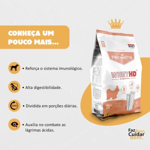 Premiatta Ração Whey Hd 31 Cães Adultos Raças Mini 3Kg (30X100G) - Image 2