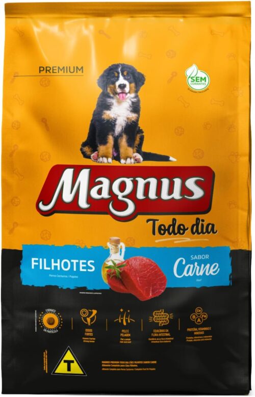 Adimax Ração Magnus Todo Dia Para Cães Filhotes Carne 10,1Kg