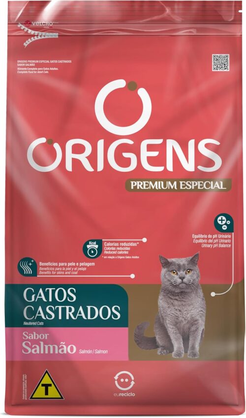 Adimax Ração Origens Para Gatos Castrados Sabor Salmão - 10 1Kg