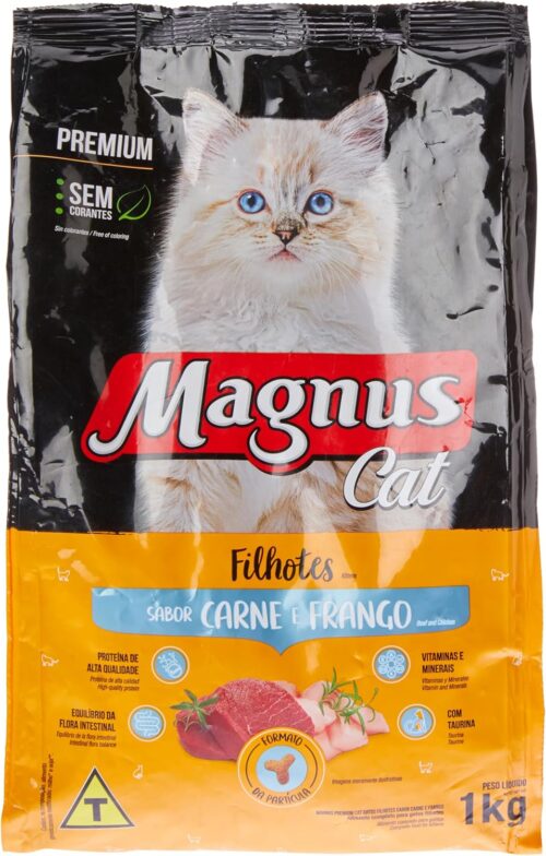 Adimax Ração Para Gatos Magnus Cat Filhotes Carne E Frango 1Kg