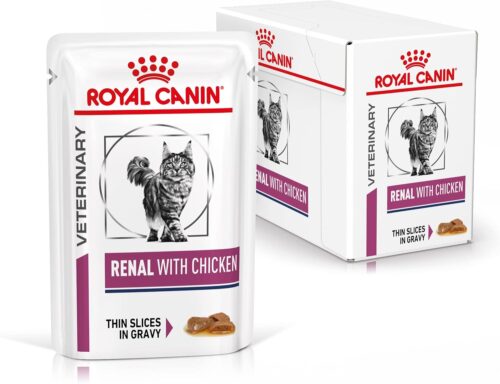 Caixa 12un Ração Úmida Sachê Royal Canin Vet Gatos Renal 85g